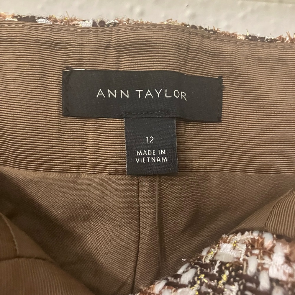 Ann Taylor Brown and Cream Tweed Pencil Skirt - Picture 4 of 8